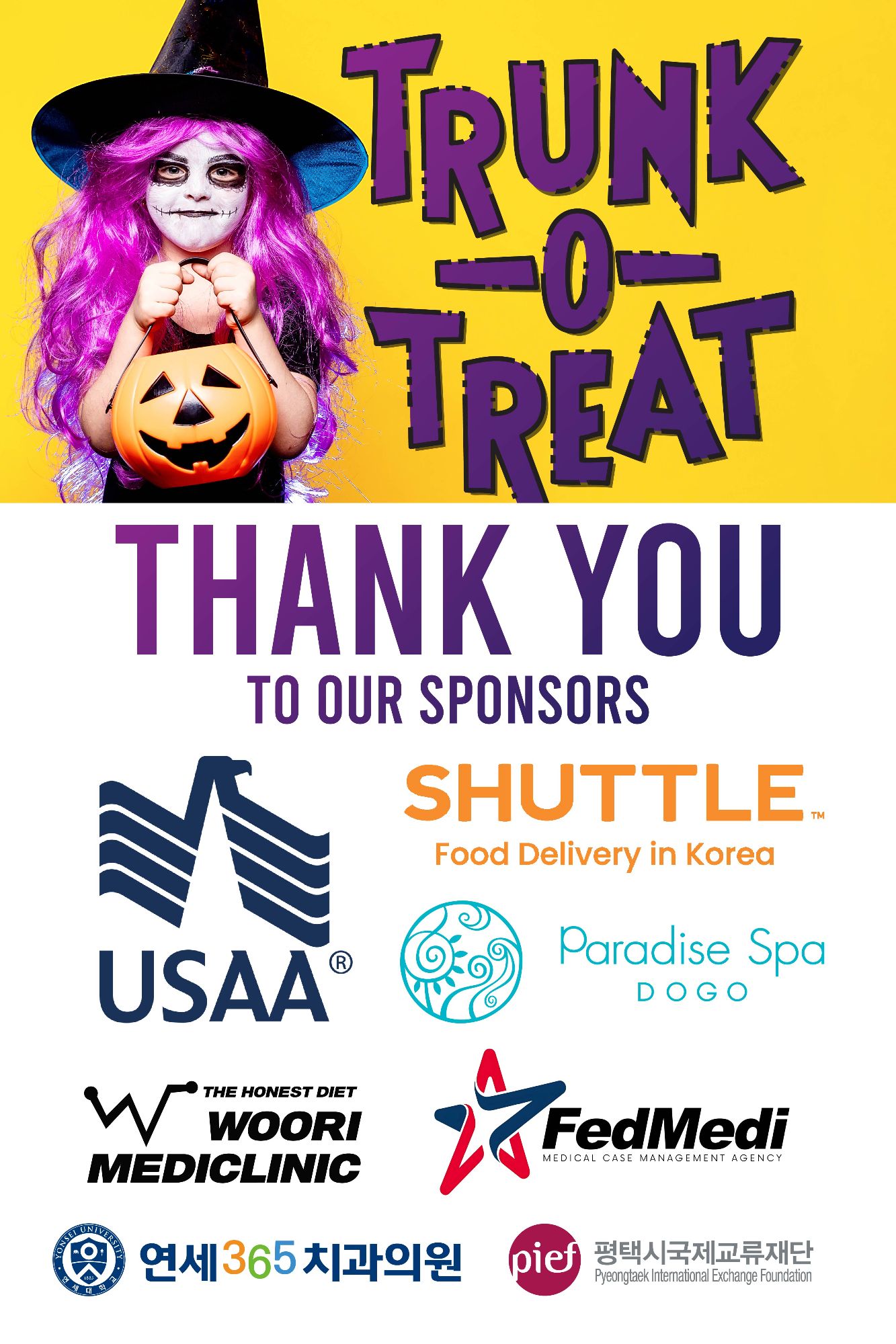 Trunk or Treat Thank You to Our Sponsors