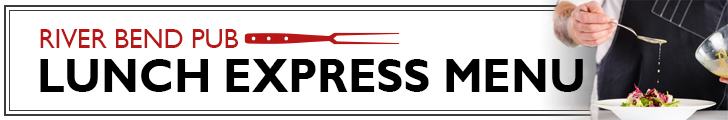 River Bend Pub's monthly Lunch Express web banner