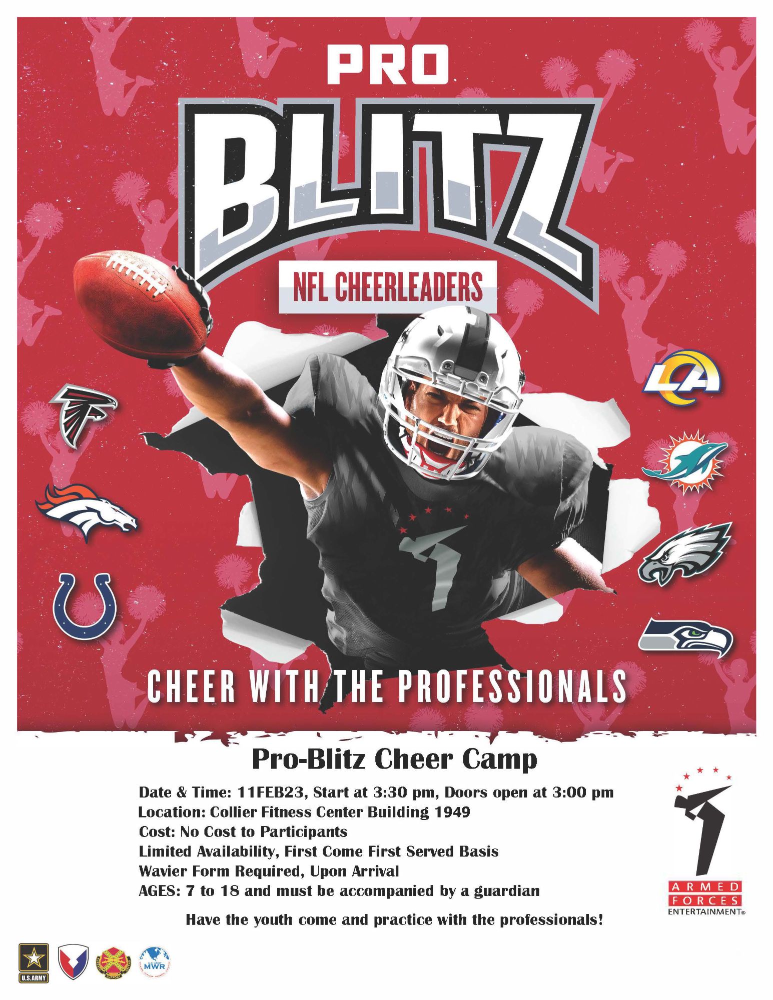 View Event AFE Pro Blitz Cheer Clinic Humphreys US Army MWR